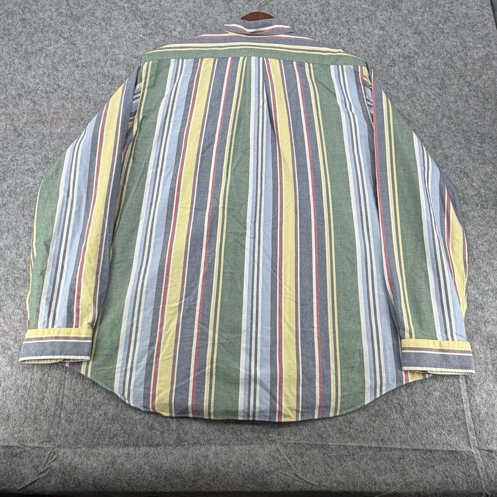 Polo Ralph Lauren Mens XXL Classic Fit Multi Color Striped Oxford Shirt Long Slv